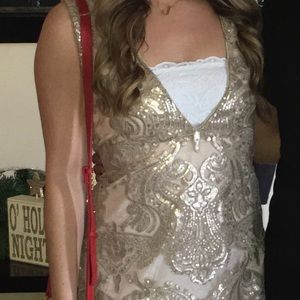 Tobi gold sequined shift dress